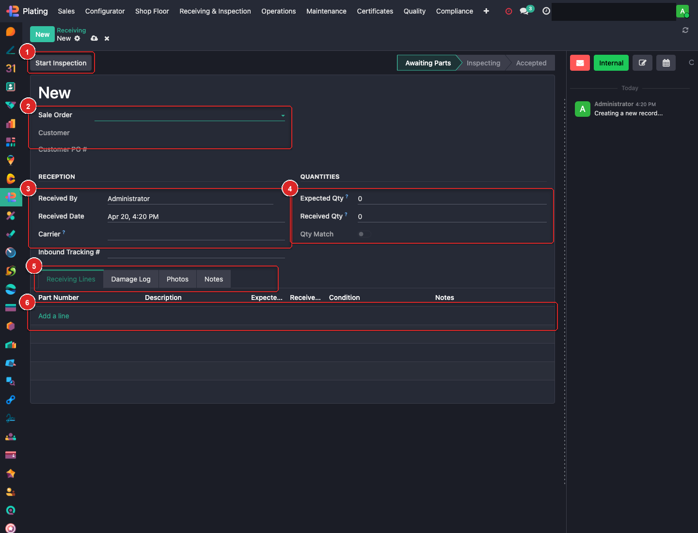 New receiving record with highlighted sections